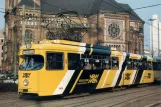 Postkarte: Düsseldorf Straßenbahnlinie 717 mit Gelenkwagen 2406 auf Martin-Luther-Platz (1985)