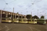 Postkarte: Düsseldorf Triebwagen 583 vor Betriebshof Lierenfeld (1988)