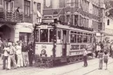 Postkarte: Flensburg Straßenbahnlinie 1 mit Triebwagen 35 am Heiligengeistgang (1973)