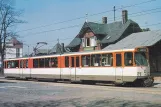 Postkarte: Frankfurt am Main Gelenkwagen 720 am Verkehrsmuseum (1990)