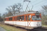 Postkarte: Frankfurt am Main Gelenkwagen 828 am Verkehrsmuseum (1990)