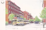 Postkarte: Frederiksberg Straßenbahnlinie 17 mit Doppelstocktriebwagen 391nah Peter Bangs Vej (1920-1929)