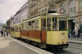 Postkarte: Freiburg im Breisgau Triebwagen 56 am Bertoldsbrunne (2000)