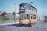 Postkarte: Glasgow Straßenbahnlinie 9 mit Doppelstocktriebwagen 1107nah Clydebank (1960)