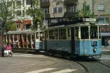 Postkarte: Göteborg Triebwagen 198 in der Kreuzung Kungsportsavenyen/Vasagatan (1981)