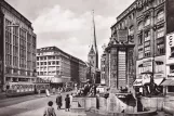 Postkarte: Hamburg Straßenbahnlinie 18  auf Mönckebergstr. (1961)