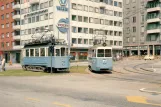 Postkarte: Helsingborg Straßenbahnlinie 5 mit Triebwagen 34 am S:T Jörgens Plads (1966)