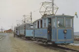 Postkarte: Kiruna Straßenbahnlinie mit Triebwagen M 1 am Tunneln (1958)