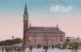 Postkarte: Kopenhagen Hauptstrecke mit Triebwagen 397 am Rådhuspladsen (1917)