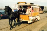 Postkarte: Kopenhagen Pferdestraßenbahnwagen 51 "Hønen"nah Kalkbrænderihavnen (1996)