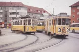 Postkarte: Kopenhagen Straßenbahnlinie 11 mit Triebwagen 327 am Mozarts Plads (1956-1958)