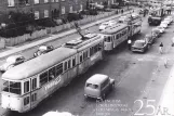 Postkarte: Kopenhagen Straßenbahnlinie 16 mit Gelenkwagen 837 am Sydhavns Plads (1965)