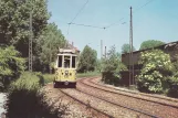 Postkarte: Kopenhagen Straßenbahnlinie 19 mit Triebwagen 157 auf Bispeengen (1963)