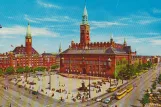 Postkarte: Kopenhagen Straßenbahnlinie 2 auf Rådhuspladsen. H. C. Andersens Blvd.  (1960)