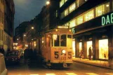 Postkarte: Kopenhagen Straßenbahnlinie 5 mit Triebwagen 610 auf Nørregade (1972)