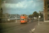 Postkarte: London Straßenbahnlinie 26 mit Doppelstocktriebwagen 1763 auf Albert Embankment (1949)