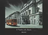 Postkarte: Mailand Straßenbahnlinie 2 mit Triebwagen 1803nah Teatro alla Scala (1975)