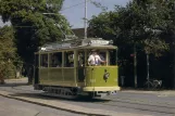 Postkarte: Malmö Museumslinie mit Triebwagen 100 am Turbinen (1996)