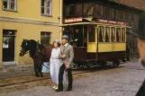 Postkarte: Malmö Museumswagen 8 auf Lilla Torv (1986)