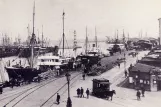 Postkarte: Malmö Pferdestraßenbahnwagen auf Skeppsbron (1900)