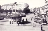 Postkarte: Malmö Straßenbahnlinie 1 mit Triebwagen 27 am Värnhemsplatsen (1929-1931)