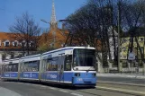 Postkarte: München Straßenbahnlinie 27 mit Niederflurgelenkwagen 2103 auf Am Nockherberg (1996)