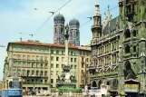 Postkarte: München Zusätzliche Linie 29 mit Triebwagen 952 auf Marienplatz (1961)