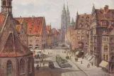 Postkarte: Nürnbergnah Lorenzkirche/Königstraße (1925)
