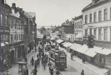 Postkarte: Odense Hovedlinie auf Vestergade (1931)