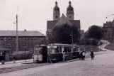 Postkarte: Plauen Straßenbahnlinie 4 mit Triebwagen 92 am Neustadtplatz (1971)