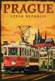 Postkarte: Prag Museumslinie 41 mit Triebwagen 2210 auf Mánesův most (2022)