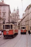 Postkarte: Prag Straßenbahnlinie 7 mit Triebwagen 351 auf Štefánikova (1960)