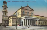 Postkarte: Roma. Basilica di S. Paolo fuori le mura. Jl fianco e il campanile (1918)