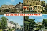 Postkarte: Saint-Étienne Straßenbahnlinie T1 mit Gelenkwagen 553 (1979)