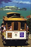 Postkarte: San Francisco Kabelstraßenbahn Powell-Hyde mit Kabelstraßenbahn 26nah Lombard St (1971)