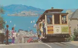 Postkarte: San Francisco Kabelstraßenbahn Powell-Hyde mit Kabelstraßenbahn 516nah Hyde & North Point (1970)