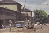 Postkarte: Schaffhausen Straßenbahnlinie 1 mit Triebwagen 11 am Bahnhof (1960)