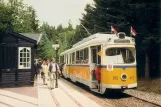 Postkarte: Skjoldenæsholm Normalspur mit Gelenkwagen 815 am Eilers Eg (2001)