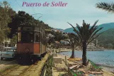 Postkarte: Sóller Straßenbahnlinie mit Triebwagen 2 im Port de Sóller (1963)