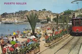 Postkarte: Sóller Straßenbahnlinie mit Triebwagen 2 im Port de Sóller (1965)