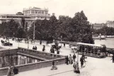 Postkarte: Stockholm Pferdestraßenbahnwagen 188 auf Norrbro (1907-1909)