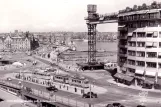 Postkarte: Stockholm Straßenbahnlinie 1 am Slussen (1960)