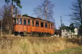 Postkarte: Stockholm Straßenbahnlinie 21 Lidingöbanan mit Triebwagen 5 nahe bei Brevik (1986)