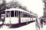 Postkarte: Trondheim Straßenbahnlinie 9, Gråkallbanen mit Triebwagen 2 am St. Olavs gate (1924)