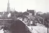 Postkarte: Ulm Straßenbahnlinie 1 mit Triebwagen 5 auf Zinglerbrücke (1906)