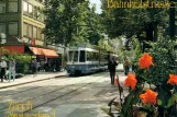 Postkarte: Zürich Straßenbahnlinie 11 mit Gelenkwagen 2033 auf Bahnhofstrasse/HB (1990)