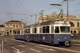 Postkarte: Zürich Straßenbahnlinie 3 mit Gelenkwagen 1663 auf Bahnhofbrücke (1981)