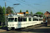 Postkarte: Zürich Straßenbahnlinie 4 mit Gelenkwagen 1601 am Hardturm (1990)