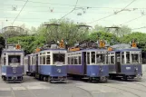 Postkarte: Zürich Triebwagen 321 am Kalkbreite / Bhf. Wiedikon (1987)