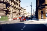 Prag Straßenbahnlinie 17 mit Triebwagen 6739 auf Křižovnická (1991)